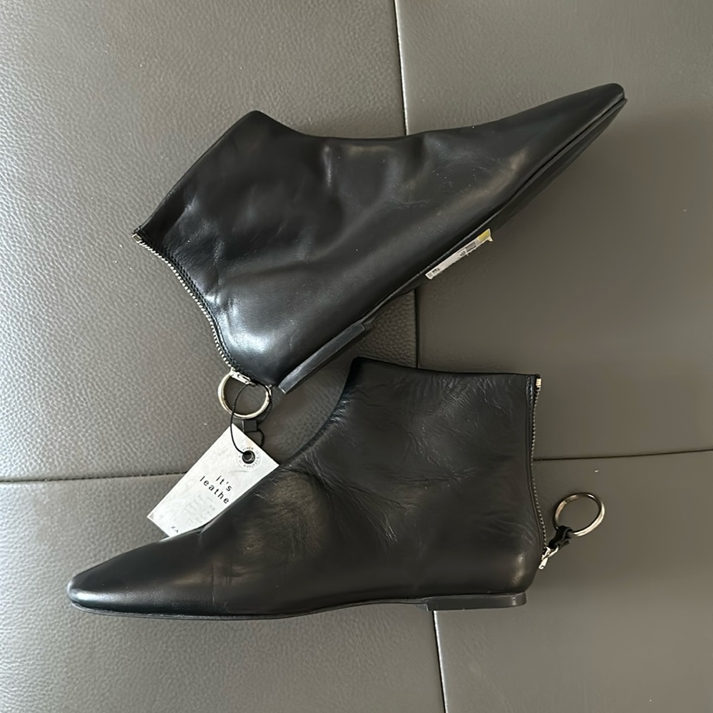 Zara Leather Booties